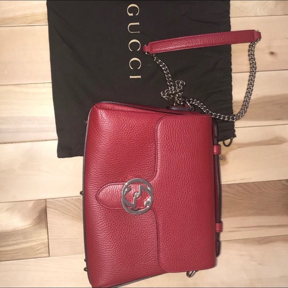 Women's Leather Marmont Interlocking GG Crossbody - Picture 1 of 7